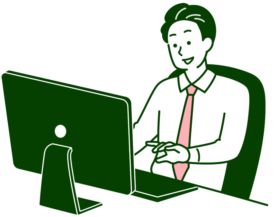 営業メールでデジタルパンフレットを共有する様子