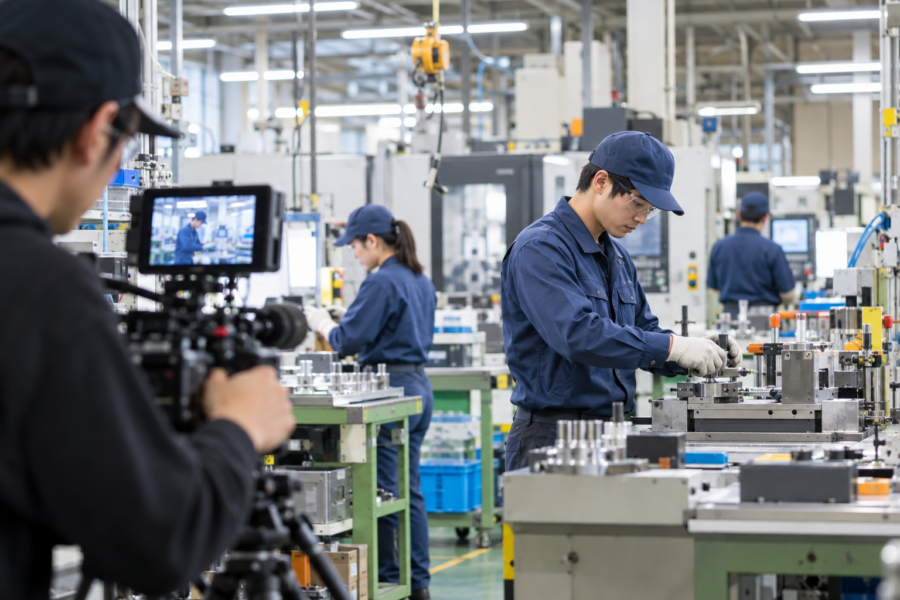 採用サイト用に職場や社員を撮影する制作現場
